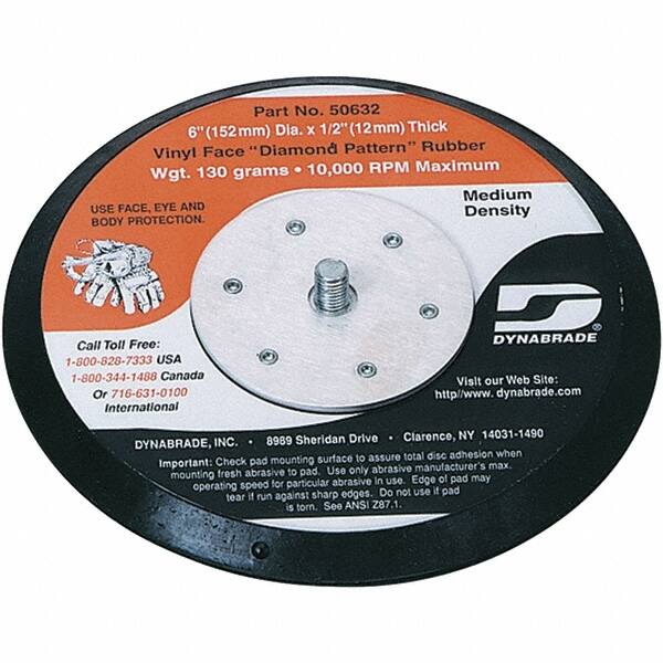 Dynabrade - 6" Diam Adhesive/PSA Disc Backing Pad - Medium Density, 13,000 RPM - Makers Industrial Supply