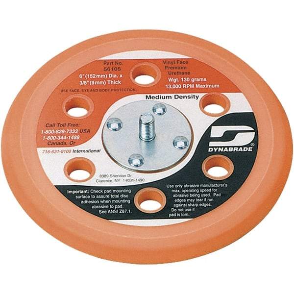 Dynabrade - 6" Diam Adhesive/PSA Disc Backing Pad - Medium Density, 13,000 RPM - Makers Industrial Supply