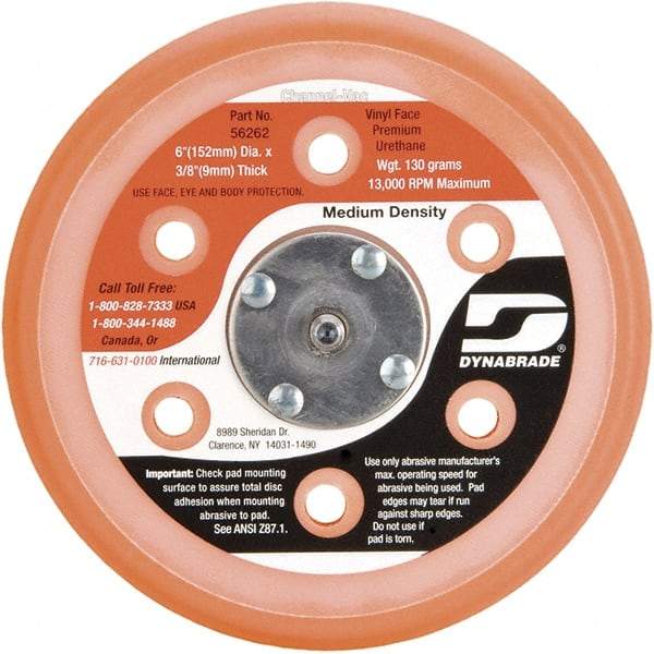 Dynabrade - 6" Diam Adhesive/PSA Disc Backing Pad - Medium Density, 13,000 RPM - Makers Industrial Supply