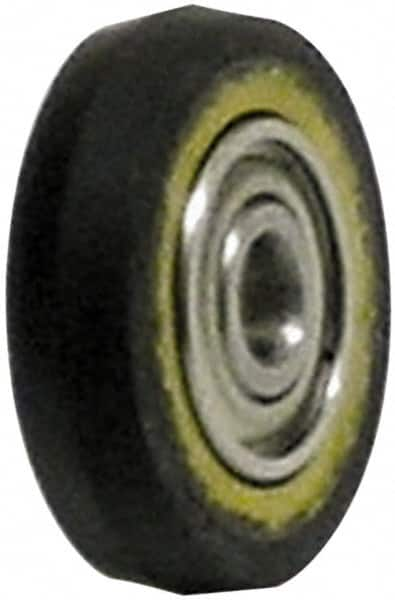 Dynabrade - 1" Diam x 3/8" Wide Contact Wheel - 1/8" Arbor Hole, V Shape, 90 Duro Urethane Face - Makers Industrial Supply