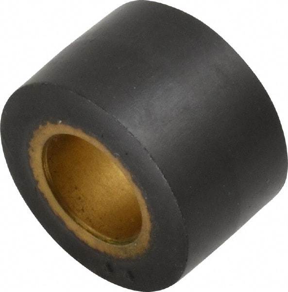 Dynabrade - 1/2" Diam x 1/2" Wide Contact Wheel - 1/8" Arbor Hole, Crowned, 70 Duro Rubber Face - Makers Industrial Supply