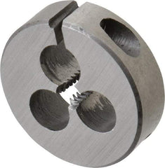 Interstate - #6-32 UNC Thread, 13/16" Outside Diam High Speed Steel Round Die - Right Hand Thread, Adjustable - Exact Industrial Supply