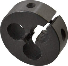 Interstate - 5/16-18 UNC Thread, 1-1/2" Outside Diam High Speed Steel Round Die - Right Hand Thread, Adjustable - Exact Industrial Supply