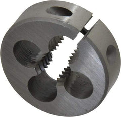 Interstate - 1/2-13 UNC Thread, 1-1/2" Outside Diam High Speed Steel Round Die - Right Hand Thread, Adjustable - Exact Industrial Supply