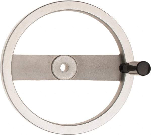 Value Collection - 9.84", 2 Spoke Handwheel with Rectractable Handle - 1.89" Hub, Aluminum, Polished Finish - Makers Industrial Supply