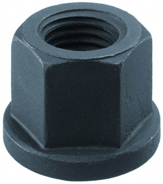 Gibraltar - M18, 34mm Flange Diam, 27mm High, 27mm Across Flats, Flange Nut - Grade 10 Steel, Black Phosphate Finish, 5" Flange Height - Makers Industrial Supply