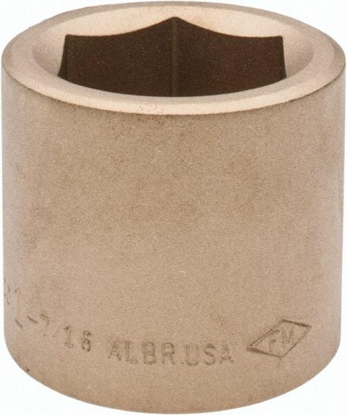 Ampco - 1-7/16", 3/4" Drive, Standard Hand Socket - 6 Points, 2" OAL, Aluminum Bronze - Makers Industrial Supply