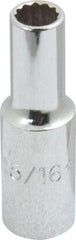 Proto - 5/16", 3/8" Drive, Deep Hand Socket - 12 Points, 2-1/8" OAL, Chrome Finish - Makers Industrial Supply