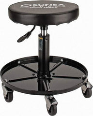 Sunex Tools - 15-1/2 to 20-1/2" High, Adjustable Height Stool - Vinyl Seat, Black - Makers Industrial Supply