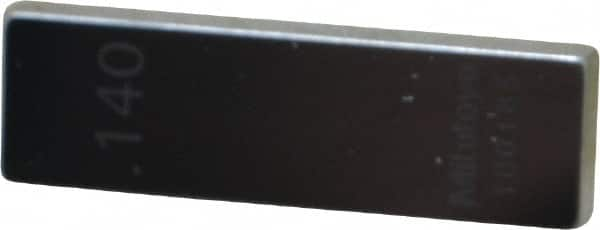 Mitutoyo - 0.14" Rectangular Steel Gage Block - Accuracy Grade 0, Includes Certificate of Inspection - Makers Industrial Supply