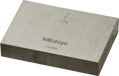 Mitutoyo - 2" Rectangular Steel Gage Block - Accuracy Grade AS-1, Includes Certificate of Inspection - Makers Industrial Supply