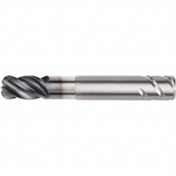 Kennametal - 6mm, 4 Flute, Single End, Solid Carbide, 1mm Corner Radius End Mill - 63mm OAL, 38° Helix, Right Hand Flute, 9mm LOC, Right Hand Cut, 18mm Extended Reach - Makers Industrial Supply