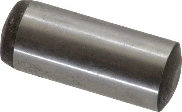 Value Collection - 10mm Diam x 25mm Pin Length Alloy Steel Standard Dowel Pin - C 58-62 Hardness, 37,100 Lb Breaking Strength, 1 Rounded End - Makers Industrial Supply