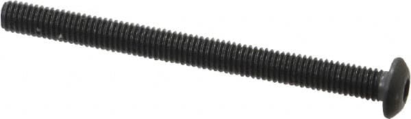 Value Collection - #10-32 UNF Hex Socket Drive, Button Screw - Alloy Steel, Black Oxide Finish, Fully Threaded, 2-1/4" Length Under Head - Makers Industrial Supply