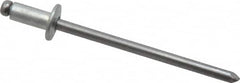 Marson - Size 44 Button Head Steel Open End Blind Rivet - Steel Mandrel, 0.032" to 1/8" Grip, 1/4" Head Diam, 0.129" to 0.133" Hole Diam, 0.275" Length Under Head, 1/8" Body Diam - Makers Industrial Supply