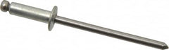 Marson - Button Head Steel Open End Blind Rivet - Steel Mandrel, 0.188" to 1/4" Grip, 1/4" Head Diam, 0.129" to 0.133" Hole Diam, 0.4" Length Under Head, 1/8" Body Diam - Makers Industrial Supply