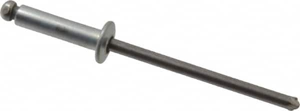 Marson - Button Head Steel Open End Blind Rivet - Steel Mandrel, 0.313" to 3/8" Grip, 1/4" Head Diam, 0.129" to 0.133" Hole Diam, 0.525" Length Under Head, 1/8" Body Diam - Makers Industrial Supply