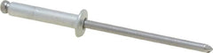 Marson - Button Head Steel Open End Blind Rivet - Steel Mandrel, 0.376" to 1/2" Grip, 1/4" Head Diam, 0.129" to 0.133" Hole Diam, 0.65" Length Under Head, 1/8" Body Diam - Makers Industrial Supply