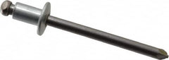 Marson - Button Head Steel Open End Blind Rivet - Steel Mandrel, 0.032" to 1/8" Grip, 3/8" Head Diam, 0.192" to 0.196" Hole Diam, 0.187" Length Under Head, 3/16" Body Diam - Makers Industrial Supply