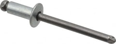 Marson - Button Head Steel Open End Blind Rivet - Steel Mandrel, 0.188" to 1/4" Grip, 3/8" Head Diam, 0.192" to 0.196" Hole Diam, 0.45" Length Under Head, 3/16" Body Diam - Makers Industrial Supply