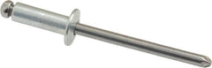 Marson - Button Head Steel Open End Blind Rivet - Steel Mandrel, 0.313" to 3/8" Grip, 3/8" Head Diam, 0.192" to 0.196" Hole Diam, 0.575" Length Under Head, 3/16" Body Diam - Makers Industrial Supply