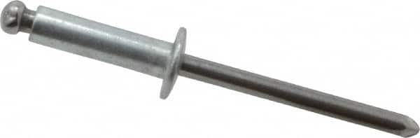 Marson - Button Head Steel Open End Blind Rivet - Steel Mandrel, 0.376" to 1/2" Grip, 3/8" Head Diam, 0.192" to 0.196" Hole Diam, 0.7" Length Under Head, 3/16" Body Diam - Makers Industrial Supply