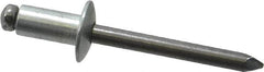 Marson - Button Head Steel Open End Blind Rivet - Steel Mandrel, 0.126" to 1/4" Grip, 1/2" Head Diam, 0.257" to 0.261" Hole Diam, 1/2" Length Under Head, 1/4" Body Diam - Makers Industrial Supply