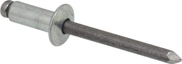 Marson - Button Head Steel Open End Blind Rivet - Steel Mandrel, 0.251" to 3/8" Grip, 1/2" Head Diam, 0.257" to 0.261" Hole Diam, 5/8" Length Under Head, 1/4" Body Diam - Makers Industrial Supply