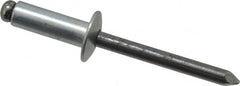 Marson - Button Head Steel Open End Blind Rivet - Steel Mandrel, 0.376" to 1/2" Grip, 1/2" Head Diam, 0.257" to 0.261" Hole Diam, 3/4" Length Under Head, 1/4" Body Diam - Makers Industrial Supply