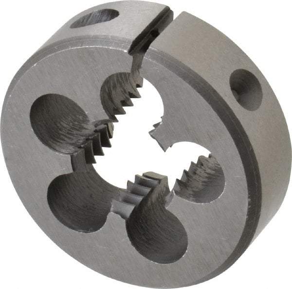 Interstate - 5/8-11 UNC Thread, 1-1/2" Outside Diam High Speed Steel Round Die - Left Hand Thread, Adjustable - Exact Industrial Supply