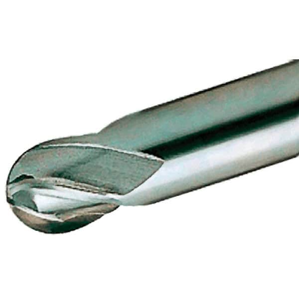 Iscar - 8mm Diam, 9mm LOC, 4 Flute Solid Carbide Ball End Mill - TiAlN Finish, Single End, 59mm OAL, 8mm Shank Diam, Spiral Flute - Makers Industrial Supply