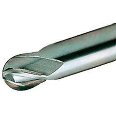 Iscar - 8mm Diam, 9mm LOC, 4 Flute Solid Carbide Ball End Mill - TiAlN Finish, Single End, 59mm OAL, 8mm Shank Diam, Spiral Flute - Makers Industrial Supply