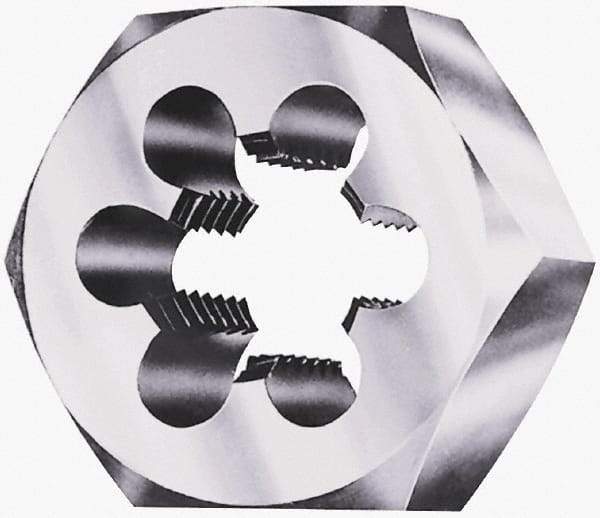 Made in USA - 2-8 UNS Thread, 3-1/2" Hex, Right Hand Thread, Hex Rethreading Die - Carbon Steel, 1" Thick - Exact Industrial Supply