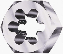 Interstate - 1/2-27 UNS Thread, 1-1/16" Hex, Right Hand Thread, Hex Rethreading Die - Carbon Steel, 1/2" Thick - Exact Industrial Supply