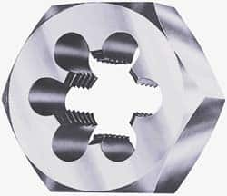 Cle-Line - 1-14 UNS Thread, 1-13/16" Hex, Hex Rethreading Die - Carbon Steel, 1" Thick, Series 0650 - Exact Industrial Supply