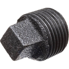 Black Pipe Fittings; Fitting Type: Square Head Plug; Fitting Size: 1-1/4″; Material: Malleable Iron; Finish: Black; Thread Standard: NPT; Connection Type: Threaded; Hex Head Size: .94; Lead Free: No