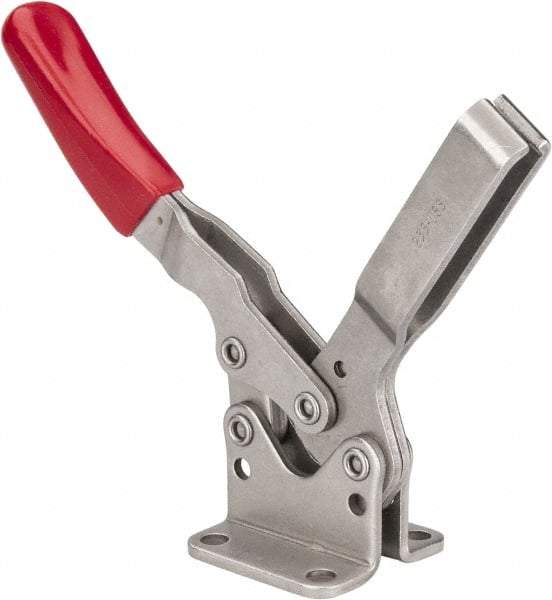 De-Sta-Co - 850 Lb Holding Capacity, Horizontal Handle, Manual Hold Down Toggle Clamp - 70° Handle Movement, 92° Bar Opening, U-Bar, Flanged Base, Electro-Plated Zinc, Stainless Steel - Makers Industrial Supply