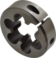 Interstate - 1-16 Thread, 2" Outside Diam High Speed Steel Round Die - Right Hand Thread, Adjustable - Exact Industrial Supply