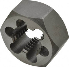 Interstate - 1-1/8 - 8 UNS Thread, 2" Hex, Right Hand Thread, Hex Rethreading Die - Carbon Steel, 1" Thick - Exact Industrial Supply