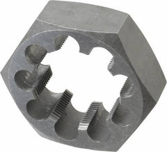 Interstate - 2-1/4 - 12 UNS Thread, 3-1/2" Hex, Right Hand Thread, Hex Rethreading Die - Carbon Steel, 1-1/4" Thick - Exact Industrial Supply