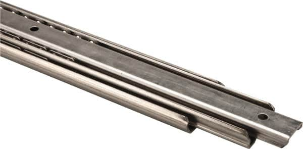 Sugatsune - 21-11/16" Slide Length, 23" Travel Length, Stainless Steel Ball Bearing Slide - 188 Lb Capacity at Full Extension - Makers Industrial Supply