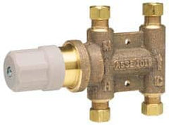 Watts - 3/8" Pipe Lead Free Brass Water Mixing Valve & Unit - Universal End Connections - Makers Industrial Supply