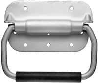 Value Collection - 4-3/4" Wide Plate x 2-3/4" High Plate, 4-3/8" Bail ID, Spring Loaded Chest Handle - 5.06" Wide x 4-3/8" High, Caustic Dipped & Alodine Finish - Makers Industrial Supply