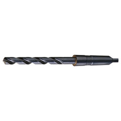 45/64 RHS / RHC HSS 118 Degree Radial Point Taper Shank Taper Length Drill - Steam Oxide - Exact Industrial Supply