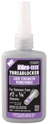 Vibra-Tite - 50 mL Bottle, Purple, Low Strength Liquid Threadlocker - Series 111, 24 hr Full Cure Time, Hand Tool Removal - Makers Industrial Supply