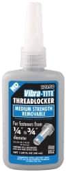 Vibra-Tite - 50 mL Bottle, Blue, Medium Strength Liquid Threadlocker - Series 121, 24 hr Full Cure Time, Hand Tool Removal - Makers Industrial Supply