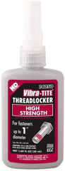 Vibra-Tite - 50 mL Bottle, Red, High Strength Liquid Threadlocker - Series 140, 24 hr Full Cure Time, Hand Tool, Heat Removal - Makers Industrial Supply