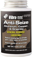 Vibra-Tite - 8 oz Can Anti-Seize Anti-Seize Lubricant - Aluminum/Copper/Graphite, -65 to 1,600°F, Silver Colored, Water Resistant - Makers Industrial Supply