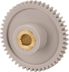 Made in USA - 32 Pitch, 1-1/2" Pitch Diam, 1-9/16" OD, 48 Tooth Spur Gear - 3/16" Face Width, 1/4" Bore Diam, 5/8" Hub Diam, 20° Pressure Angle, Acetal - Makers Industrial Supply