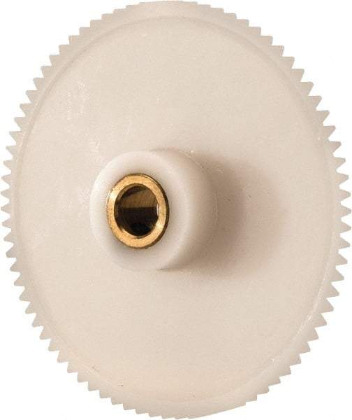 Made in USA - 48 Pitch, 2-1/4" Pitch Diam, 2.292" OD, 108 Tooth Spur Gear - 1/4" Face Width, 1/4" Bore Diam, 39/64" Hub Diam, 20° Pressure Angle, Acetal - Makers Industrial Supply